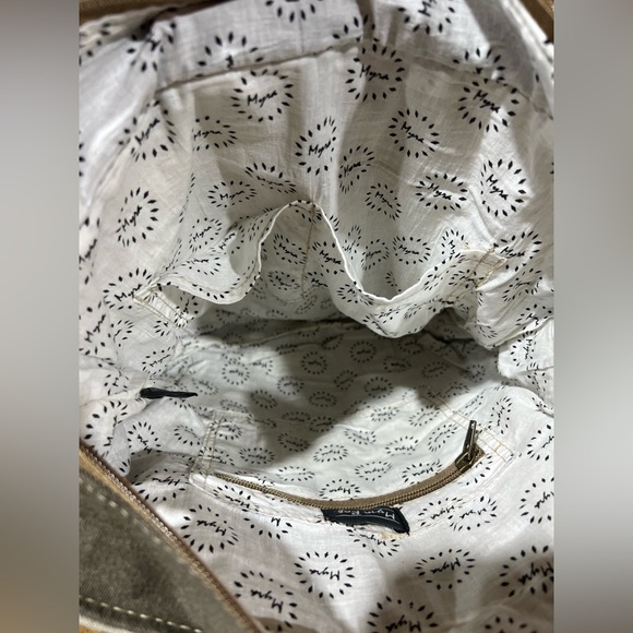 Myra Bag Crossbody Messenger – Canvas & Leather Military Stamp Rustic Boho Style - Picture 9 of 16